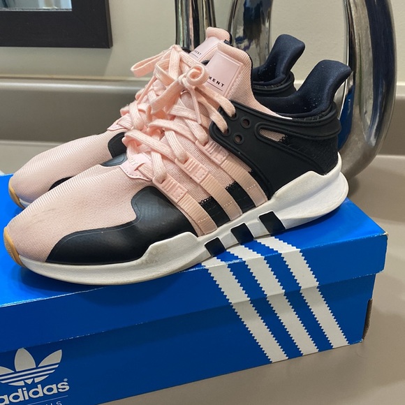 Pink/Black/White Kids Adidas EQT Support Sneakers - Picture 4 of 4